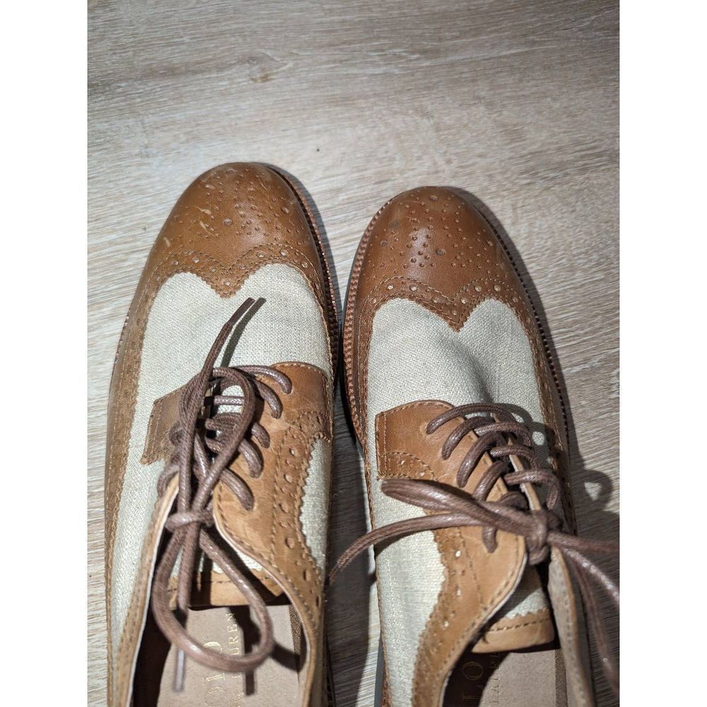 Polo Ralph Lauren Mens Torringtons 120 Oxford Dress Shoes Beige Leather 10.5D - Picture 2 of 13